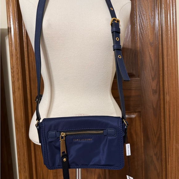 NWT Marc Jacobs Small Trooper Nylon Midnight Blue Crossbody Bag - Picture 2 of 6